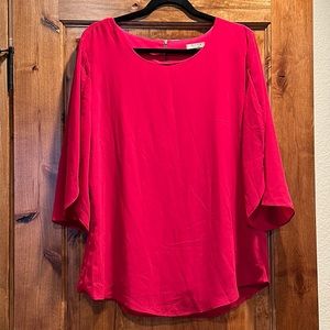 Hot pink flowy chiffon top!